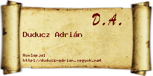 Duducz Adrián névjegykártya