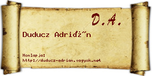 Duducz Adrián névjegykártya